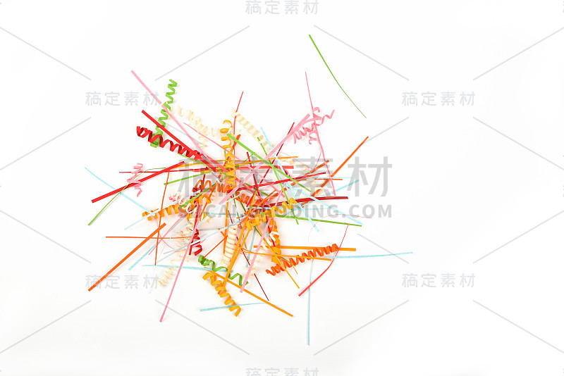 混色纸工艺片上孤立白色