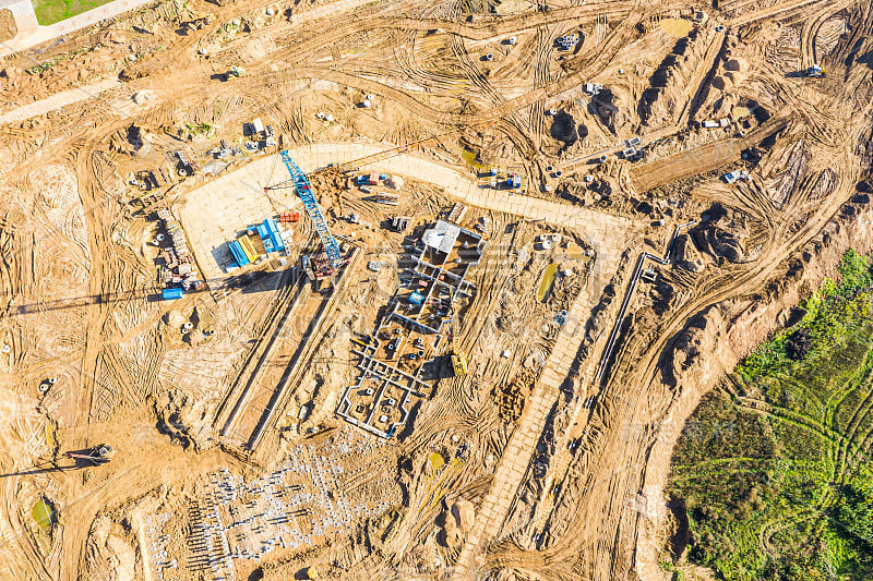 新建住宅建筑。鸟瞰图