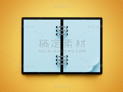 空白蓝色纸记事本