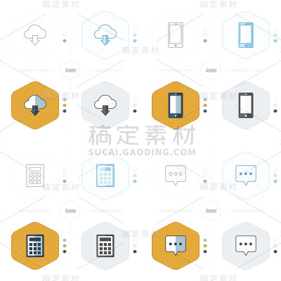 云，智能手机，计算器，语音图标