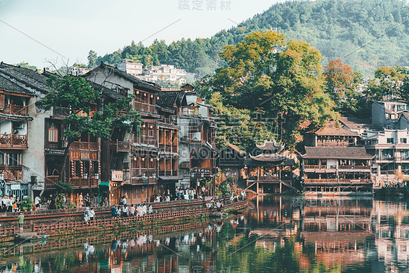 凤凰古城风光，湖南，中国