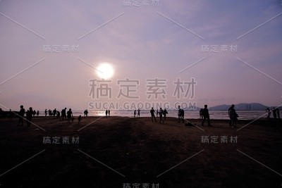 香港新界下白泥美丽的日落