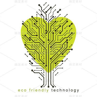 Vector illustration of tree in the shape of heart 
