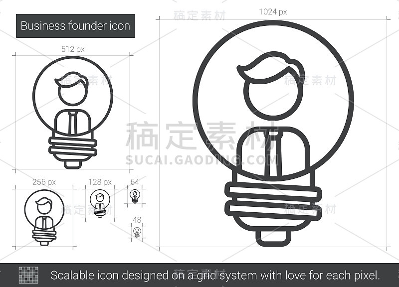 企业创始人线图标