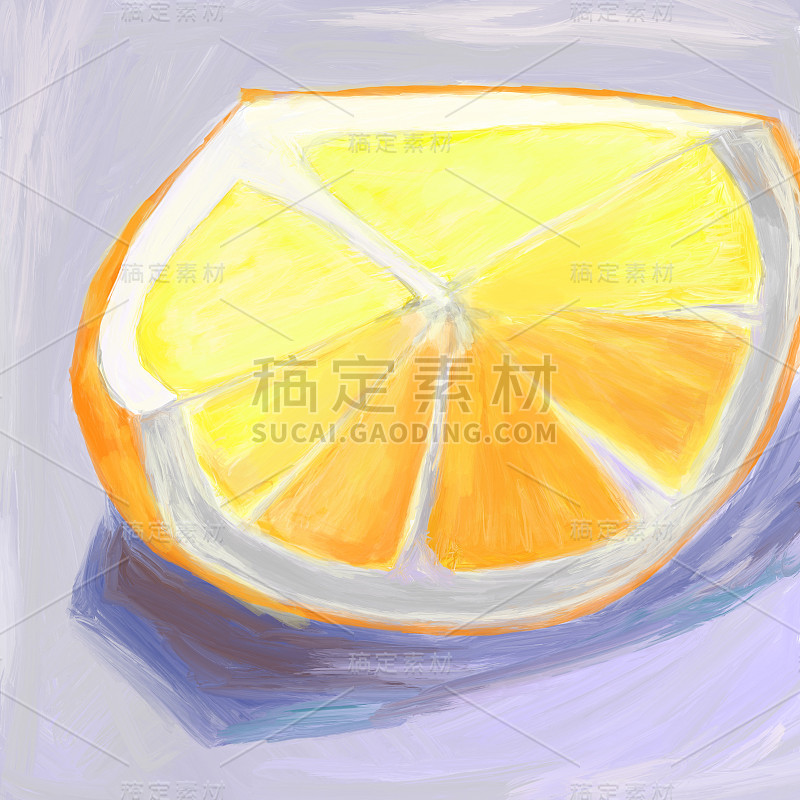 柠檬油画