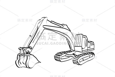 履带式挖掘机手绘图