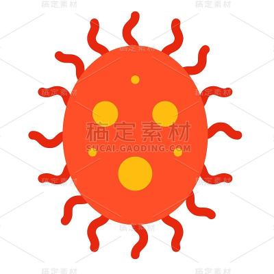 病毒或细菌载体插图，平面风格图标