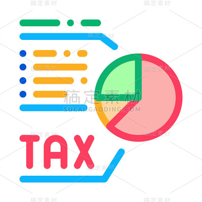 税务图表图标矢量轮廓插图
