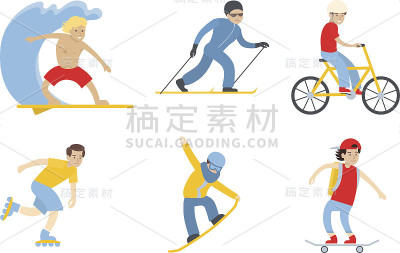 孤立的运动设置在白色背景。