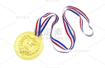 金牌与丝带隔离