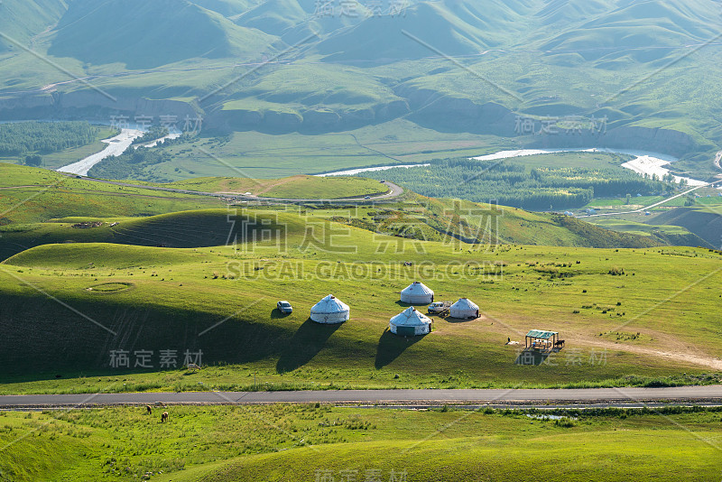 中国新疆天山的高山草甸风光