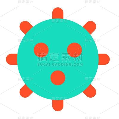 病毒或细菌载体插图，平面风格图标