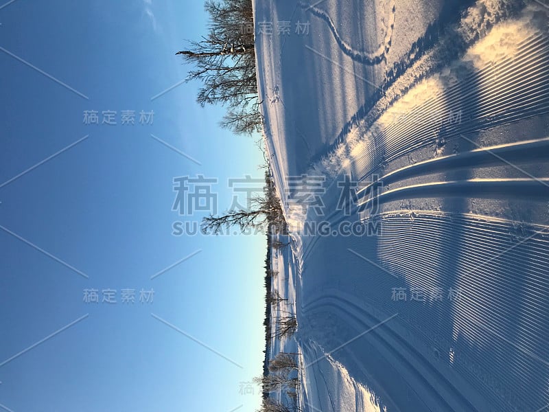 2018年1月1日，瑞典山区滑雪道