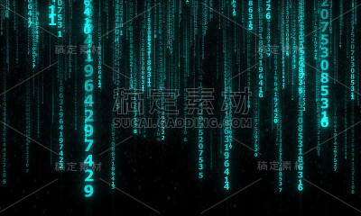 数字线条下降的网络空间