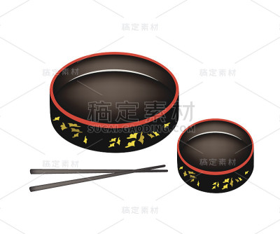 两个寿司或圆形寿司盘子