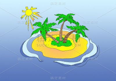 大海中的阳光岛