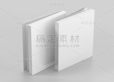 白色软封面书模型，3D渲染在浅灰色的背景