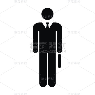 商人图标矢量人符号在象形文字