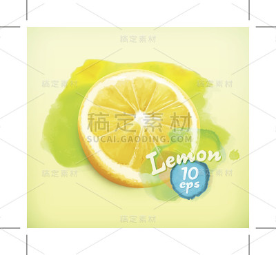 柠檬水彩插图