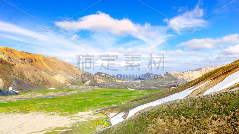 冰岛的山地景观。Landmannalaugar, Fjallabak自然保护区。