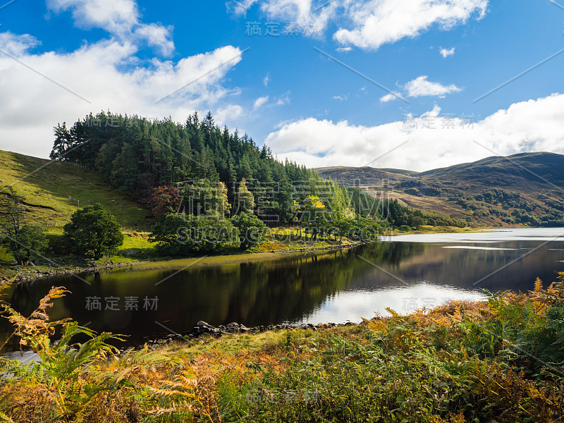 英国苏格兰高地风景如画的奇林湖