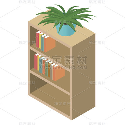 书柜等距3d图标