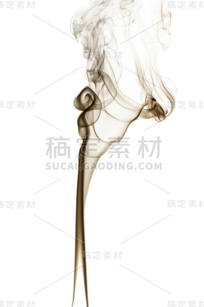 白色背景上的烟雾