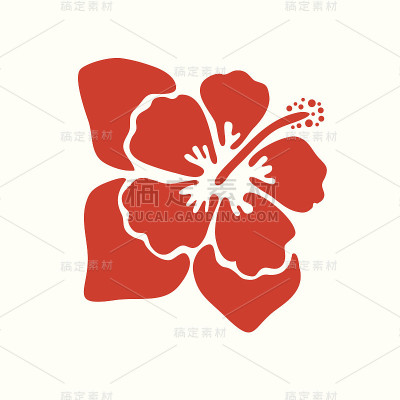 木槿花的矢量插图