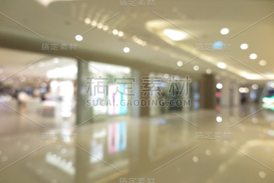 抽象购物广场商场内部，现代市场，模糊背景