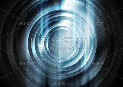 抽象技术发光的蓝色背景与圆圈