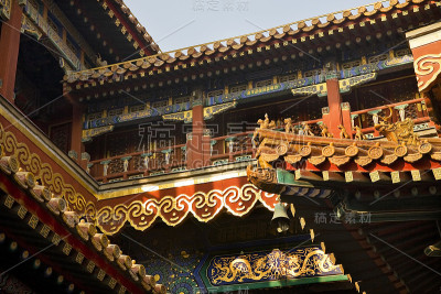 中国北京永和宫佛寺的屋顶