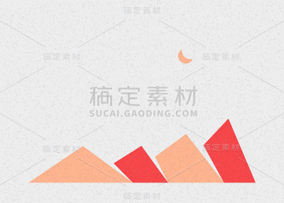 几何山脉剪影生成艺术海报插图