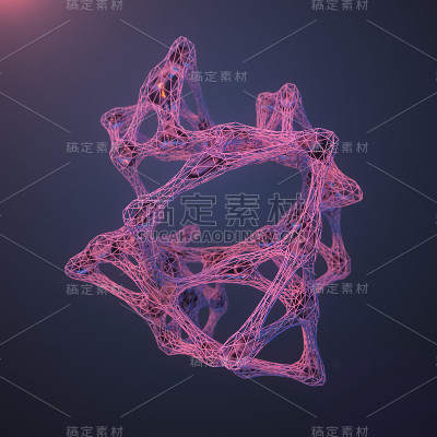 抽象的未来主义形状在空的空间。三维渲染