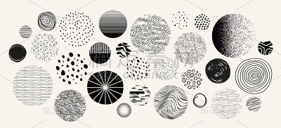 现代抽象元素集，最小设计，矢量插图。