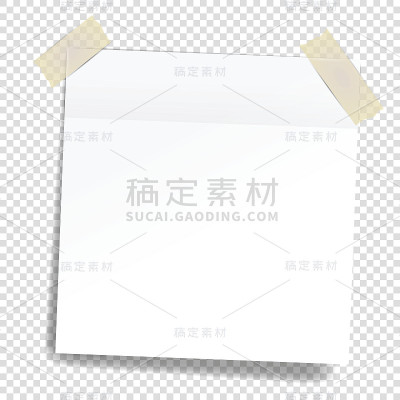 带有透明背景阴影的向量记忆垫。