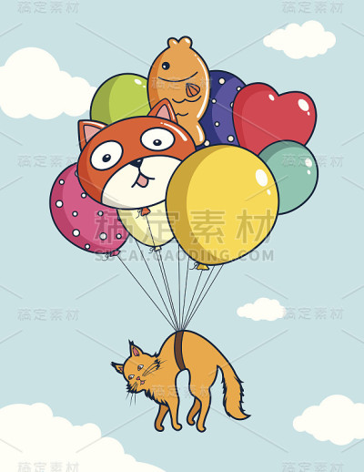 猫在气球