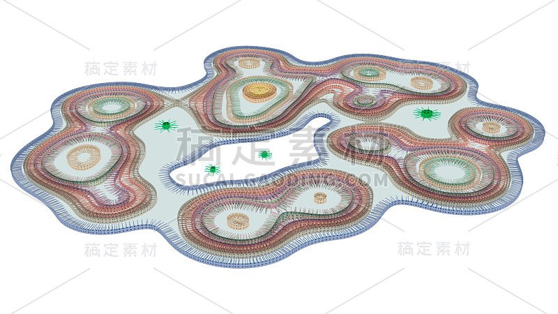 病毒RNA攻击细胞内的细胞器。感染，自身免疫性疾病，医学研究，基因工程和生物技术概念