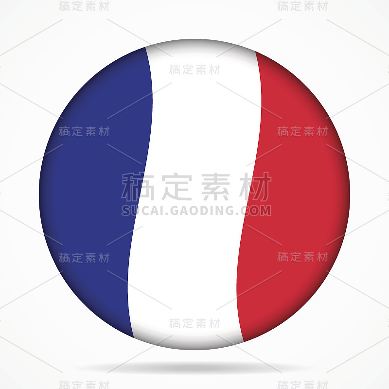 钮扣上飘扬着法国国旗