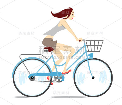 女孩骑自行车
