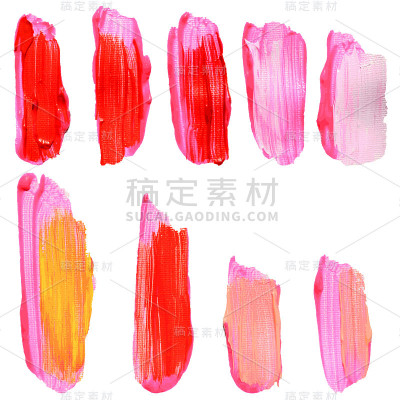 手绘油画笔画。向量背景污点设置。