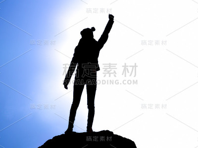 胜利的剪影