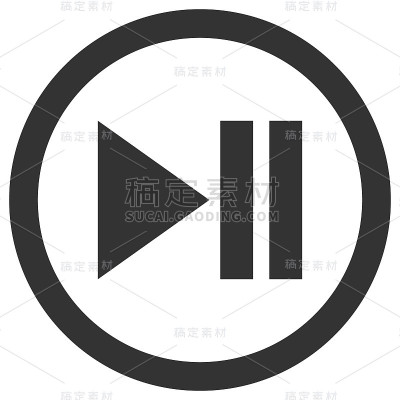 播放和暂停图标在圆圈。媒体播放器控制按钮。向量