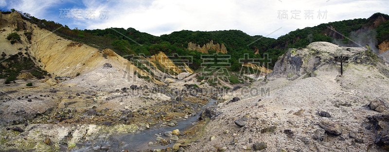 地狱谷，日本北海道登别温泉的地狱谷