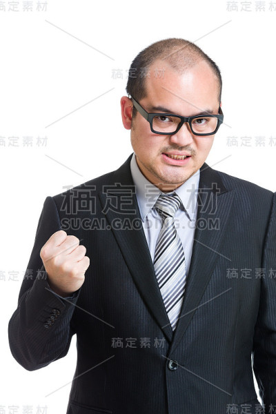 愤怒的亚洲商人