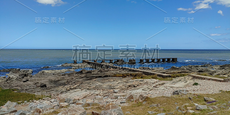 从兰布拉看蒙得维的亚海岸的美丽风景。