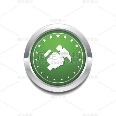 劳动绿色矢量图标按钮