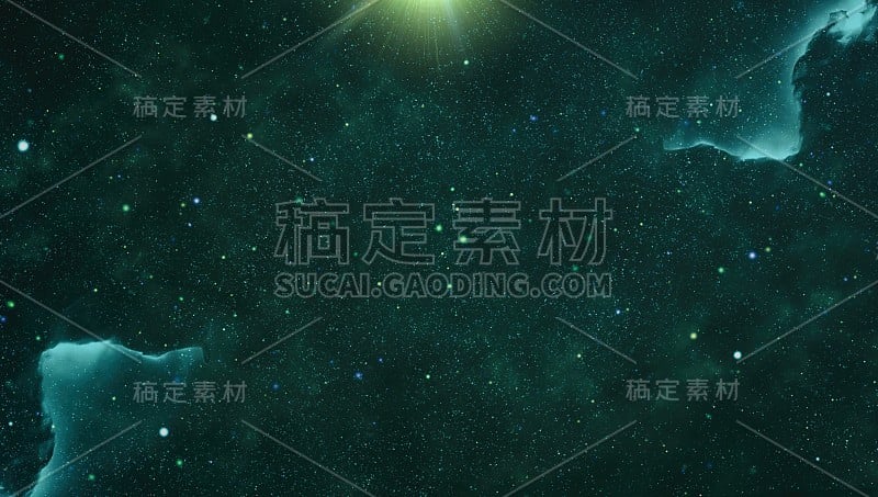 银河系的中心和宇宙中的空间尘埃，夜空布满星星