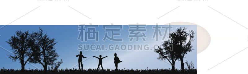 矢量剪影的孩子。