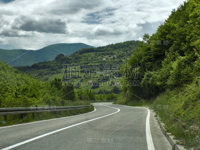 穿越森林的公路旅行
