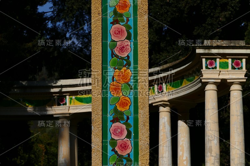 Fontana Rosa的花园，Menton，海上阿尔卑斯山